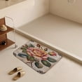 thumbnail image 6 of Rose Print Bath Rug, Coral Velvet, 16"x24",Machine Washable Bath Mats for Bathroom Floor, Tub and Shower, Home Decor Accessories, 6 of 8