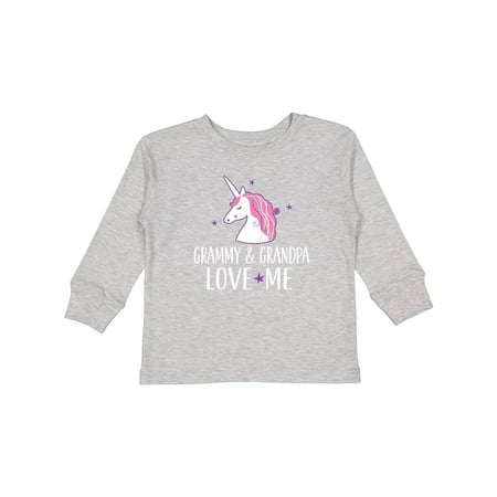 

Inktastic Grammy and Grandpa Love Me Girl Unicorn Outfit Gift Toddler Toddler Girl Long Sleeve T-Shirt