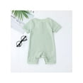 thumbnail image 3 of Kiapeise Unisex Newborn Baby Boy Girl Summer Romper Waffle Knitted Jumpsuit Short Infant Solid Clothes Ribbed One-Piece Outfit, 3 of 7