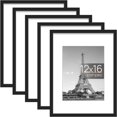 thumbnail image 1 of upsimples Juego de 5 marcos de fotos de 11 x 14, imágenes de exhibición de 8 x 10 con tapete o 11 x 14 sin tapete, marcos de fotos de galería de pared, negro, 1 of 4