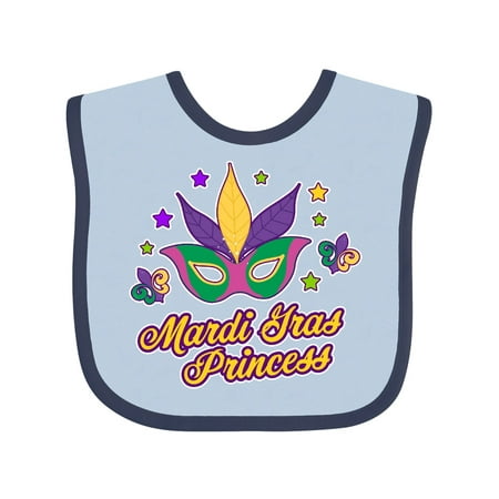 

Inktastic Mardi Gras Princess with Mask and Stars Gift Baby Girl Bib
