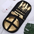 thumbnail image 3 of NIBOLOG Stainless Steel Cutlery Set with Organizer Bag Polished Surface Food Grade Dishwasher Safe Fork Spoon Travel-friendly Tableware Kit, 3 of 8