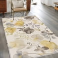 thumbnail image 2 of 3'x5' Area Rugs, Yellow Grey Botanical Indoor Outdoor Area Rug for Living Room Bedroom, Spring Floral Watercolor Rustic Washable Bathroom Rugs Kitchen Floor Carpet Mats Home Decor Aesthetic, 2 of 8