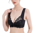 thumbnail image 5 of Front Closure Bra With Floral Lace Lift Stretch 5d Shaping Seamless Bra Push Up Full Coverage Underwear For Big Cup6XL, 5 of 5