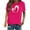 Hot Pink, variant on Fesfesfes V Neck Shirts Women's Valentine's Day Love Printed Short Sleeved T-shirt Top T-Shirts for Women L(US:8)