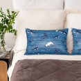 thumbnail image 2 of KLL Sharks on White Blue Striped Pattern Silk Pillowcase for Hair and Skin Standard Size 20"X 30" Soft Breathable Pillow Covers for Sleeping, 2 of 7