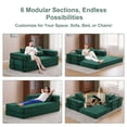 thumbnail image 4 of VISWILD Convertible Floor Sofa Bed, Floor Couch with Armrests and Pillow Backrest, Corduroy, for Apartments, Living Room, Green, 4 of 10