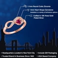 thumbnail image 2 of Gem Stone King 18K Rose Gold Plated Silver Red Created Ruby Infinity Ring for Women (0.47 Cttw, Heart Shape 4MM, Gemstone July Birthstone, Size 5), 2 of 6