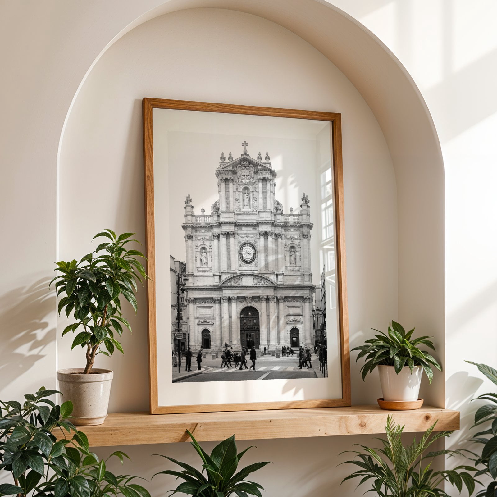Eglise Saint-Paul-Saint-Louis B&W - Paris Île-de-France France Photography Unframed Wall Art Print 24 x 36 inches