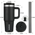 thumbnail image 4 of BJPKPK 30oz Stainless Steel Insulated Tumbler With Handle And Lid Straw Travel Coffee Mug Thermal Cup,Black, 4 of 7