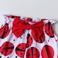 thumbnail image 5 of Toddler Baby Girl Clothes Cartoon Pattern Ruffled Tops and Shorts Summer Outfits Red 2-3T, 5 of 6
