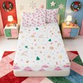 thumbnail image 4 of Manfei Snowy Christmas Animals Zipper Twin Comforter Sets with Fitted Sheet and 2 Pillowcases,Merry Xmas Zipper Bedding Set,Xmas Reversible,4pcs, 4 of 7