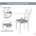 thumbnail image 6 of Rustic Minimalist Dining Table Set with 4 Upholstered X-Back Chairs, 5 Piece Dining Room Table Set with Tapered Legs, Wooden Table & Upholstered Chair for Kitchen Small Places(Gray), 6 of 9