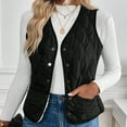 thumbnail image 5 of Women Puffer Vest Jacket Lightweight V Neck Sleeveless Jackets Winter Warm Button Padded Coat Outerwear with Pockets, 5 of 5