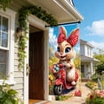 thumbnail image 6 of AURIGATE Easter Door Cover 35.4×70.8in, Polyester Easter Door Banner, Cute Bunny with Giant Egg Print Door Hanging Decor for Indoor & Outdoor Party, 6 of 6