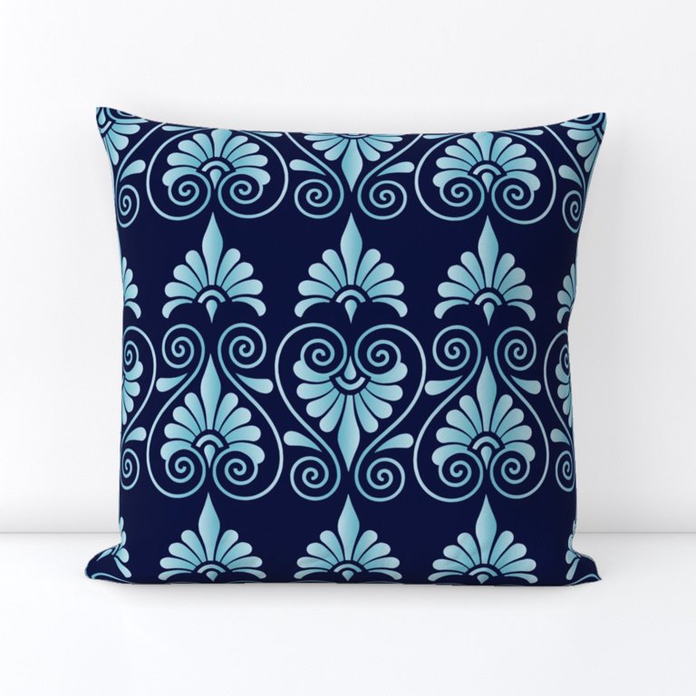 Decorative Boho Blue Ombre Cotton Square Throw Pillow Cover Set of