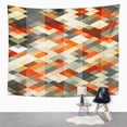 thumbnail image 2 of UFAEZU Gray Pattern Vintage Red Rhombus Orange Geometric Wall Art Hanging Tapestry Home Decor for Living Room Bedroom Dorm 51x60 inch, 2 of 2
