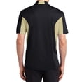 thumbnail image 2 of Mens Side Blocked Polyester Micropique Sport-Wick Polo Black/ Vegas Gold 6X-Large, 2 of 5