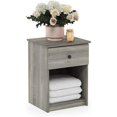 thumbnail image 7 of HomeStock Tribal Treasures Nightstand Set of 2 - French Oak Gray Finish with Sliding Drawer and 45 Lbs Weight Capacity, 17.72" W x 15.67" D x 24.14" H Dimensions-Finish:French Oak Gray,Quantity:Set of, 7 of 7