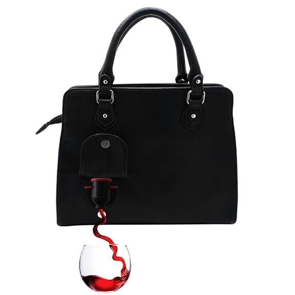 PortoVino Roma Handbag - Fashionable Wine Purse with Hidden Spout, Insulated Drink Compartment, Holds 1 Bottle! Perfect for Traveling, Concerts, Bachelorette Parties!