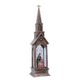 thumbnail image 6 of Bronze Water Filled Illuminated Church House Ornament Festival Atmospheres Lighting For Seasonal Celebration, 6 of 8