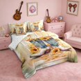 thumbnail image 2 of Erosebridal Teal Sunflower Rose Cowgirl Boots Print Twin Bedding Sets, Pastel Western Bedding Comforter Set for Girls, Reversible 7pcs, 2 of 6