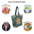 thumbnail image 7 of FORMRS Womens Canvas Tote Bag with Zipper Inner Pocket Shoulder Handbag, Green Christmas Gingerbread, 7 of 7