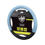 Auto Drive Faux Leather Steering Wheel Cover, Multiple Colors, Blue Black