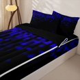 thumbnail image 3 of jejeloiu Purple Pixel Checkered Zipper Twin Comforter Sets with Fitted Sheet and 2 Pillowcases Kids,Modern Geometric Pattern Zipper Bedding Set For Boys,Reversible,4-Piece, 3 of 7