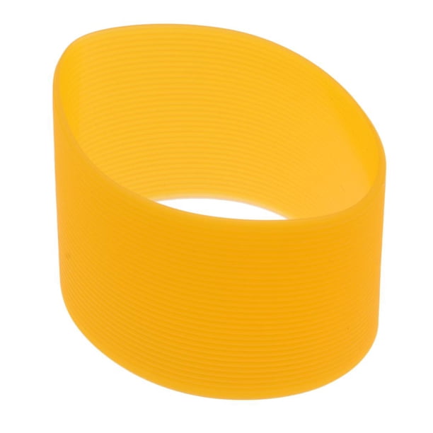 Funda protectora redonda de silicona antideslizante para tazas y vasos, ideal para exteriores. naranja