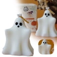 thumbnail image 1 of 1PC Halloween Ghost Shaped Wax Halloween Candles Halloween Candles Handmade Pattern Fragrant Candle Desktop Figurine Halloween Decoration For Home Decor White, 1 of 8