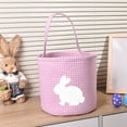 thumbnail image 5 of Taicans Easter Bunny Basket Bags,Rabbit Bucket Tote for Easter Egg Hunts Decorations Candy Gifts Storage,Plaid Canvas Storage Basket,Large 9.1x8.9x8.9in Storage Basket for Easter Decorations‌, 5 of 6