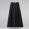 thumbnail image 2 of DGMIOCS Women's Dress High Waist Pleated Midi Skirt for Everyday Wear Versatile Type Everyday Comfort Elegant Styling Black S, 2 of 3