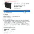 thumbnail image 2 of A/C Condenser - Compatible with 2007 - 2009 RX350 3.5L V6 2008, 2 of 2