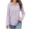 thumbnail image 1 of yoeyez Tunique en Tricot pour Femmes, Chandails à Manches Torsadées Patchwork, Col Ras du Cou Raglan, Chemises à Manches Longues, Hauts Mode Automne 2024, Violet, TTG, 1 of 6