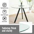 thumbnail image 6 of KATBOC 5-Piece Dining Set, 38.9in Round Glass Table with 4 Velvet Chairs, Modern Minimalist Kitchen Dining Set for Small Space, Office, Living Room, White, 6 of 8