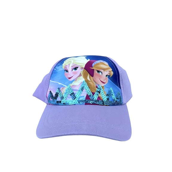 Disney's Frozen Anna and Elsa Hat Light Purple Colored Velcro Adjustable Cap (kids 4 to 11 yrs)