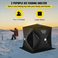 thumbnail image 2 of VEVORbrand Ice Shelter 2-Person Pop-up Portable Ice Fishing Shelter Top Insulated Ice Shelter Tent for Fishing Outdoor , 58 x 58 x 66 inch, Black, 2 of 8
