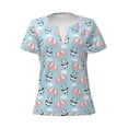 thumbnail image 3 of Naloa Cute Panda Flying in the Sky Print T-Shirts Short Sleeve V Neck Tees for Women Fashion Tops Trendy Lightweight Soft Casual Summer Outfits Clothes, 3 of 5