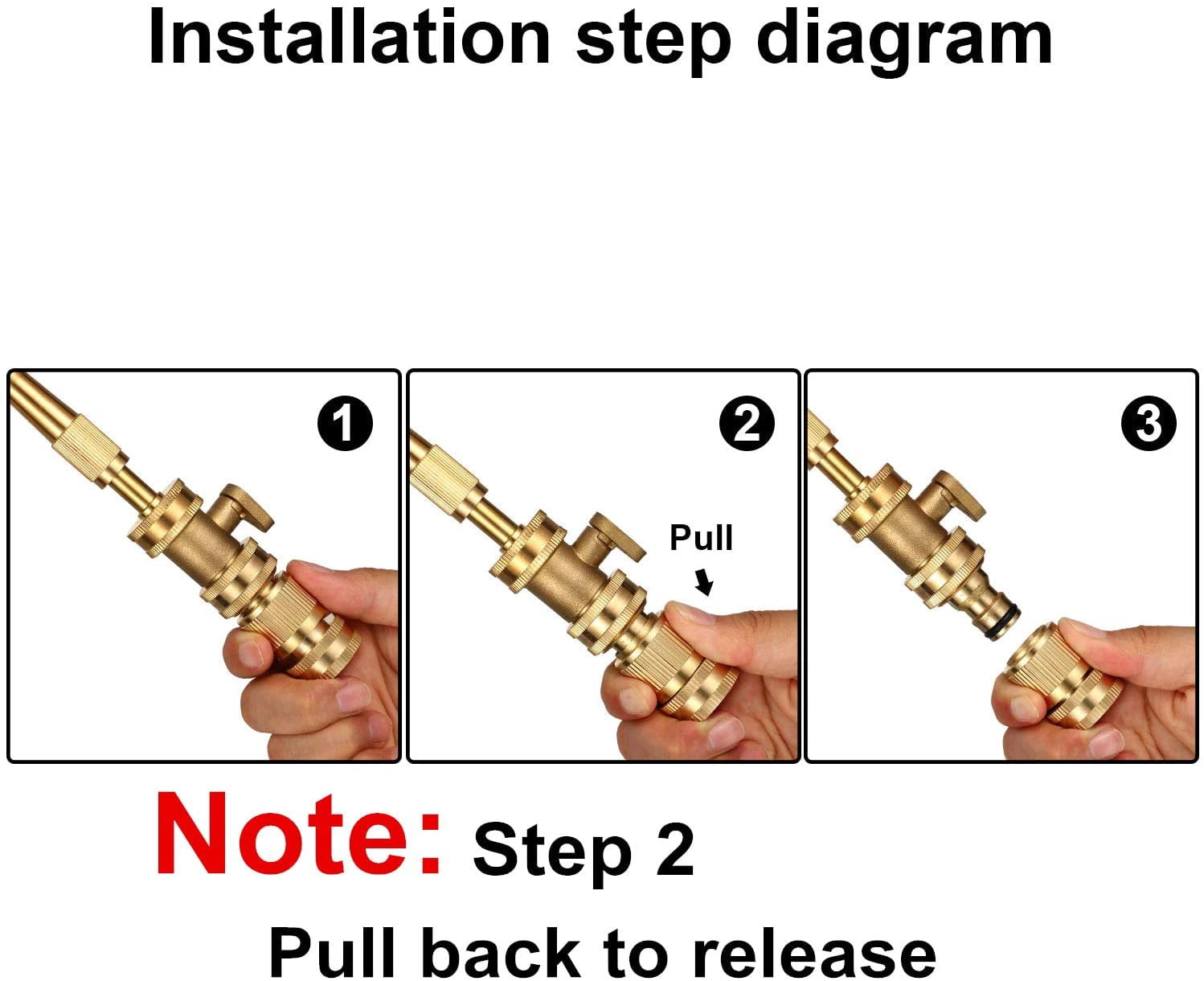HRTGFD-5 Set Garden Hose Quick Connect Fittings Solid Brass Quick Connector 3/4 Inch GHT Garden Water Hose Connectors with Extra Rubber Washers, Male and Female
