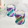 thumbnail image 2 of Yayeee 2 Pack Qtip Holder Dispenser for Bathroom with Lid Cotton Swab Canister, Green Drawing, 2 of 6