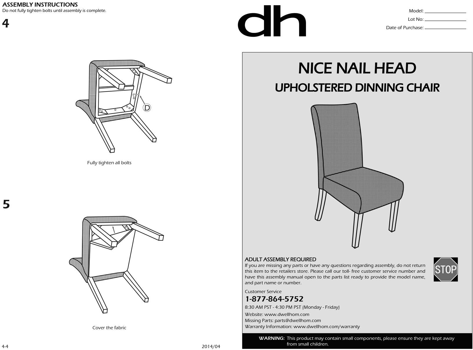 DHI Nice Nail Head Upholstered Dining Chair, 2 Pack, Multiple Colors - image 2 of 7