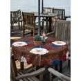 thumbnail image 2 of Outdoor Tablecloth with Umbrella Hole for Patio/Picnic/Party/Camping, 4 of July Waterproof Table Cloth Round Cover Washable, Patriotic Blossom Flowers Roses Leaf Brown (Dia 60"), 2 of 9