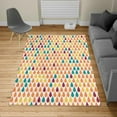 thumbnail image 1 of Nature Turkish Area Rug, Repeated Minimalist Rain Drops Splashes Tears of Earth Air Gravity Image Art, Carpet for Living Room Decor with Distressed Look, 5.2' X 7.6', Marigold Mustard, by Ambesonne, 1 of 4