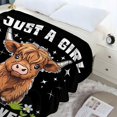 thumbnail image 5 of Highland Cow Throw for Girls Woman Just A Girl Who Loves Highland Cow Throw Blanket Super Soft Premium Flannel Cow Print Blanket Perfect for Sofa Bed Camping 50" x 40"-S, 5 of 6