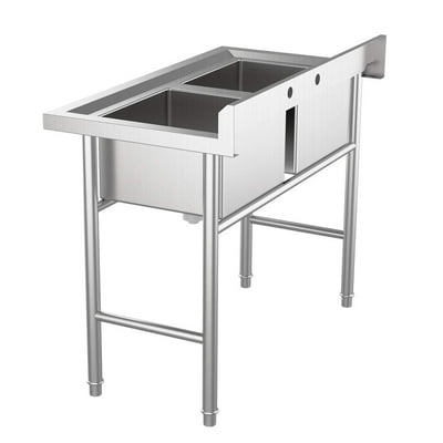 Buy Ktaxon Commercial 304 Stainless Steel Sink 2 Compartment Free Standing Utility Sink For Garage Restaurant Kitchen Laundry Room Outdoor 37 W X 22 5 D X 40 H Online In Turkey 205824047