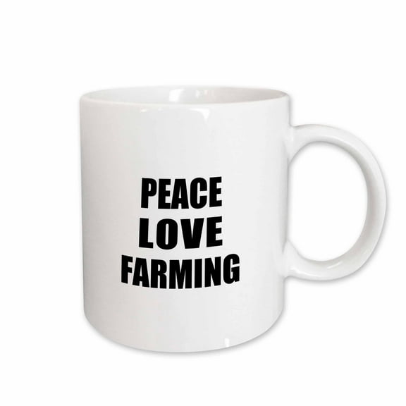 3drose, Peace Love and Farming - Things That Make Me Happy - Fun Farmer Gift, 11oz Mug