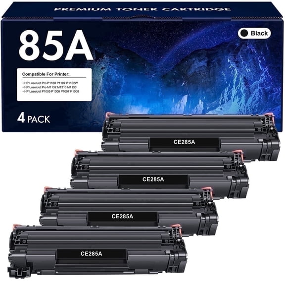 VIPink 85A CE285A Toner Cartridge 4 Pack Black Compatible for HP 85A CE285A CE285D for Pro P1102w P1102 M1217nfw M1212nf MFP Printer Ink
