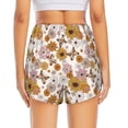 thumbnail image 4 of Uemuo Sunflowers And Butterflies Pattern Women's Athletic Shorts High Waisted Running Shorts with Liner Pockets Gym Elastic Workout Shorts-XX-Large, 4 of 9