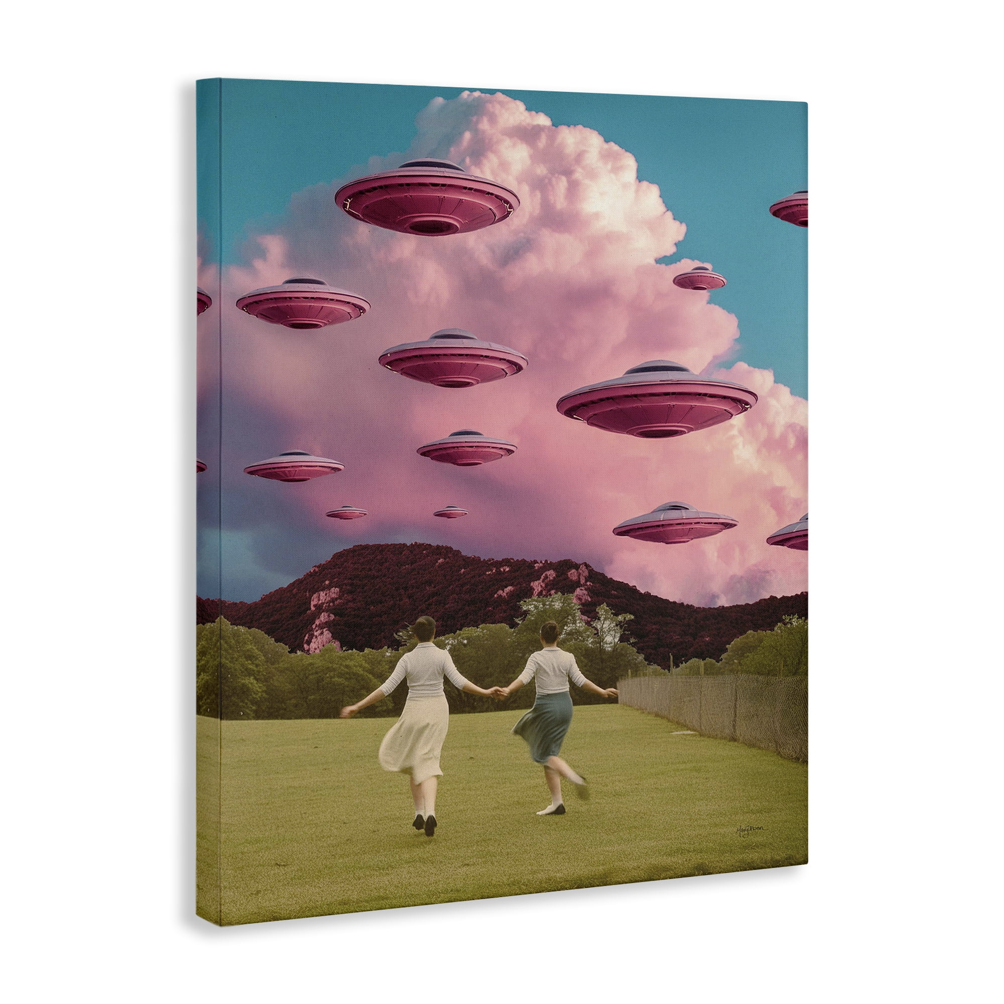 Stupell Industries Pick Me Alien Invasion Fantasy & Sci-Fi Painting Wrapped Canvas Art Print Wall Art, 24 x 30
